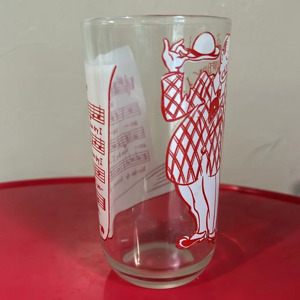 1950's Big Top Peanut Butter HOW DRY I AM Sing a Song Hazel Atlas Glass Tumbler